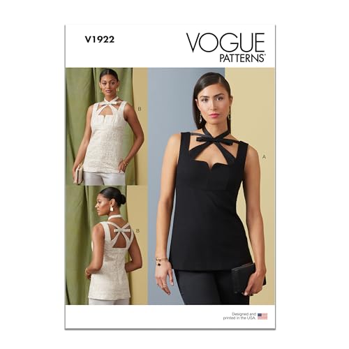 Vogue Schnittmuster-Set für ärmelloses Oberteil, Design Code V1922, Größen 44-46-50 Vogue Schnittmuster-Set für ärmelloses Oberteil, Design Code V1922, Größen 44-46-50 von Vogue Patterns