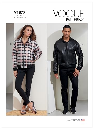 Vogue Unisex Bomberjacke Schnittmuster-Set, Code V1877, Größen S-M-L, mehrfarbig Vogue Unisex Bomberjacke Schnittmuster-Set, Code V1877, Größen S-M-L, mehrfarbig von Vogue Patterns