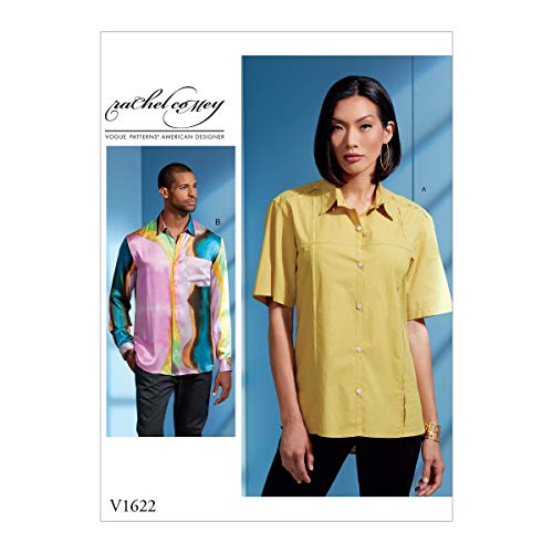 Vogue V1622MXX Schnittmuster für Hemd, Unisex, mit Knopfleiste, von Rachel Comey, Größen 40-46, Weiß Vogue V1622MXX Schnittmuster für Hemd, Unisex, mit Knopfleiste, von Rachel Comey, Größen 40-46, Weiß von Vogue Patterns