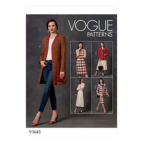 Vogue V1643A5 Patterns-V1643A5-Anzüge und Koordinaten Damenoberteile, Jacken und Westen, Damenkleider, Damenröcke, Papier, weiß, Sizes 6-14 Vogue V1643A5 Patterns-V1643A5-Anzüge und Koordinaten Damenoberteile, Jacken und Westen, Damenkleider, Damenröcke, Papier, weiß, Sizes 6-14 von Vogue Patterns