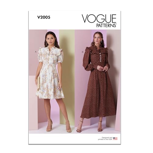Vogue V2005U5 Damenkleid in zwei Längen mit Ärmelvarianten U5 (44-46-48-50-52) von Vogue Patterns