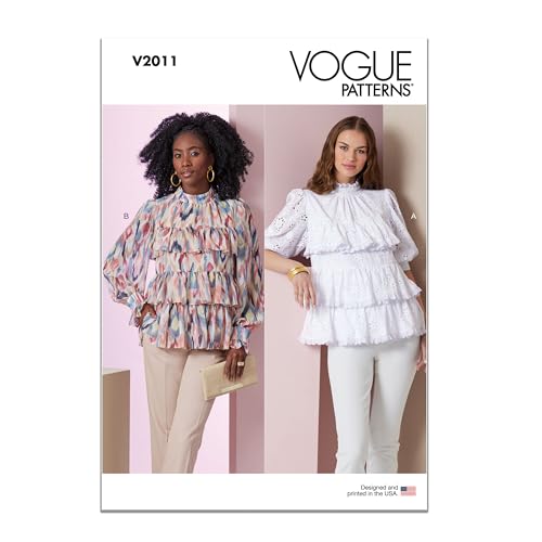 Vogue V2011B5 Damen-Top mit Ärmeln, Variationen B5 (36-38-40-42-44) von Vogue Patterns
