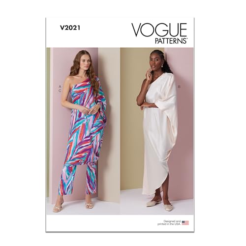 Vogue V2021A Damen-Kleid und Hose, One Shoulder A (S-M-L-XL) von Vogue