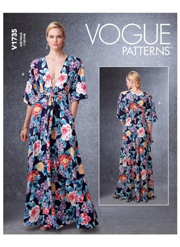 Vogue Misses Dress Patterns V1735Y Damenkleid, weiß, Y (XS-S-M) von Vogue Patterns