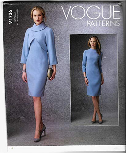 Vogue Misses Dress Patterns V1736E5 Damenkleid, weiß, E5 (14-16-18-20-22) von Vogue Patterns