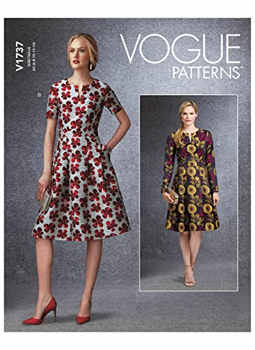 Vogue Misses Dress Patterns V1737A5 Damenkleid, weiß, A5 (6-8-10-12-14) von Vogue