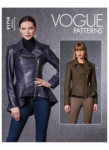 Vogue Misses Jacket Patterns V1714F5 Damenjacke, weiß, F5 (16-18-20-22-24) von Vogue