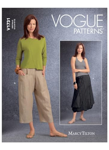 Vogue Misses Skirt/Pants Patterns V1731AA Damenrock/Hose, weiß, AA (6-8-10-12) von Vogue Patterns