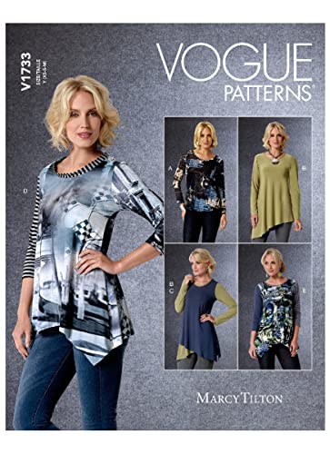Vogue Misses TOP/Vest Patterns V1733Y Damenoberteil, weiß, Y (XS-S-M) von Vogue