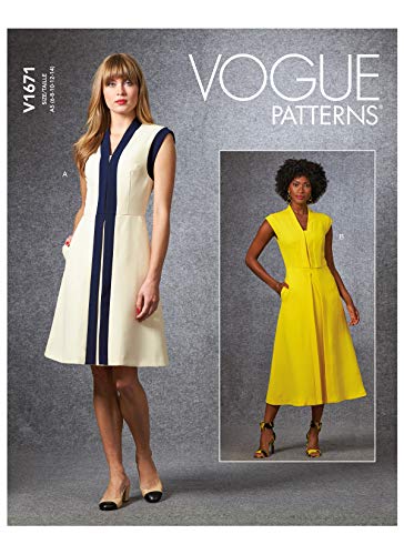 Vogue Patterns V1671-A5 Vogue Schnittmuster V1671A5 Damenkleid, (34-36-38-40), Papier, verschieden, A5 (6-8-10-12-14) von Vogue Patterns