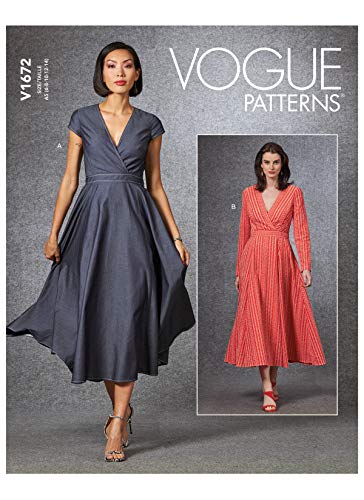 Vogue Pattern V1672A5 Damenkleid, A5, 34-42, Papier, verschieden, (6-8-10-12-14) von Vogue