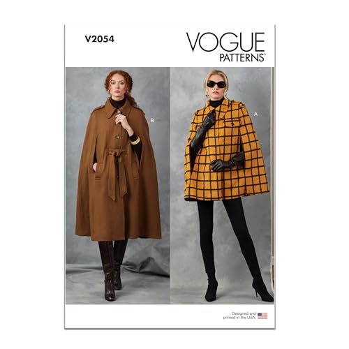 Vogue Patterns Paper Pattern V2054A Damen-Umhang und Gürtel, Größe XS, S, M, L, XL, XXL Vogue Patterns Paper Pattern V2054A Damen-Umhang und Gürtel, Größe XS, S, M, L, XL, XXL von Vogue