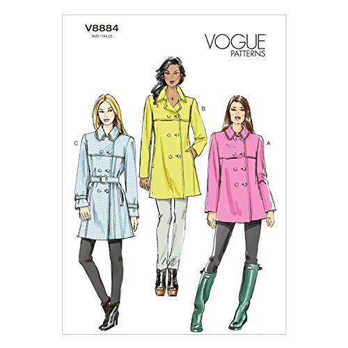 Vogue Patterns V8884 Size A5 6-8-10-12-14 Misses' Coat and Belt von Vogue Patterns