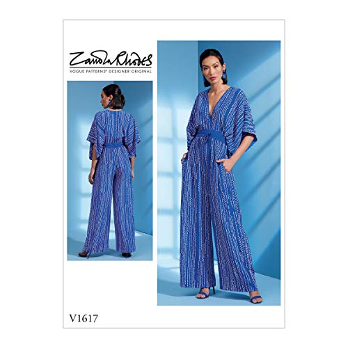 Vogue V1617Y Women's Loose Fitting Jumpsuit Sewing Pattern by Zandra Rhodes, Sizes 4-14 Schnittmuster, Papier, weiß, Verschiedene Größen von Vogue
