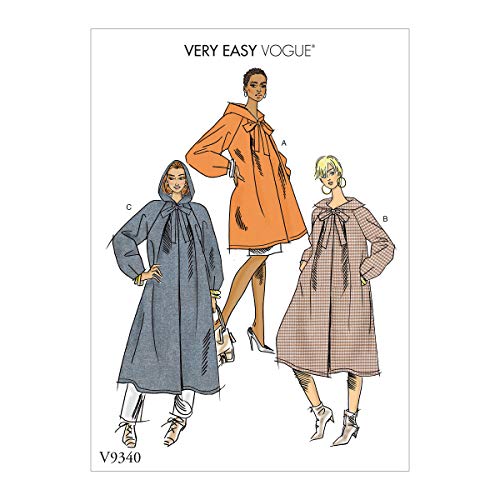 Vogue V9340Y Sehr Easy Damen Kapuzenmantel Schnittmuster Gr. 32-42 von Vogue Patterns