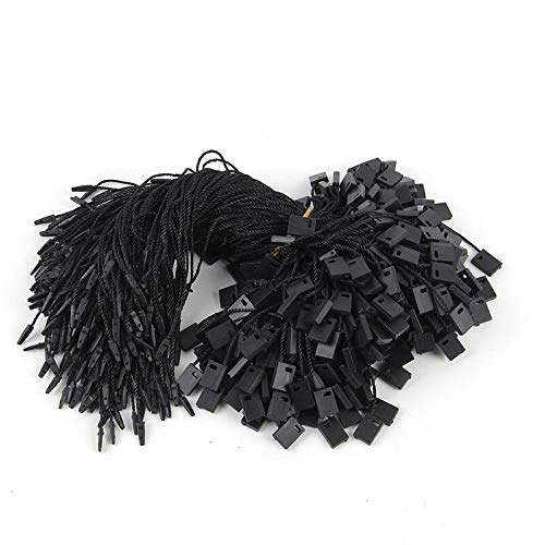 200 Stück Kleidung Anhänger Schnur Kleidung Tag Seil Nylon Schwarz Schnur mit Push Locker String Snap Lock Sicherheit Tags Preisschilder Verschlüsse von TopHomer