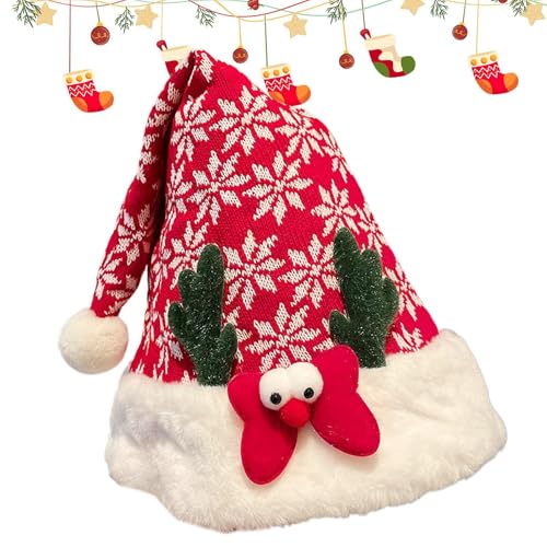 Niedliche Weihnachtsmütze | Weihnachtsmannmütze mit Pailletten, rote Weihnachtsmütze | Urlaubsdekoration Unisex Hirschgeweih Weihnachtsmann Weihnachtstuch für Damen und Herren Niedliche Weihnachtsmütze | Weihnachtsmannmütze mit Pailletten, rote Weihnachtsmütze | Urlaubsdekoration Unisex Hirschgeweih Weihnachtsmann Weihnachtstuch für Damen und Herren von Voihamy