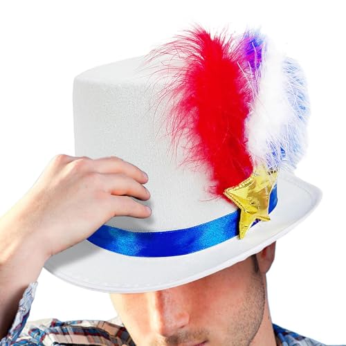 Patriotischer Zylinder | Stern 4. Juli Feder Zylinder Hut - Lustiger festlicher Party-Kopfschmuck, Karnevals-Kopfbedeckung, Urlaubsparade Requisite für Unabhängigkeitstag Patriotischer Zylinder | Stern 4. Juli Feder Zylinder Hut - Lustiger festlicher Party-Kopfschmuck, Karnevals-Kopfbedeckung, Urlaubsparade Requisite für Unabhängigkeitstag von Voihamy