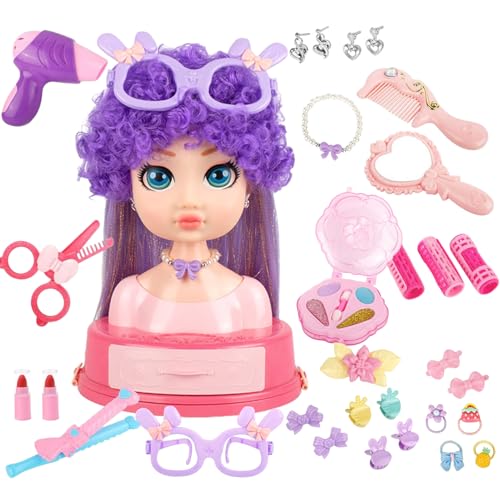 Voihamy Frisierpuppenkopf,Mädchen Spielzeug Set Für Make-up Und Haarstyling Von Puppenköpfen | 31 Teiliges Übungsset Für Schönheitssalon Rollenspiel Spielzeug Ab 3 Jahren Voihamy Frisierpuppenkopf,Mädchen Spielzeug Set Für Make-up Und Haarstyling Von Puppenköpfen | 31 Teiliges Übungsset Für Schönheitssalon Rollenspiel Spielzeug Ab 3 Jahren von Voihamy