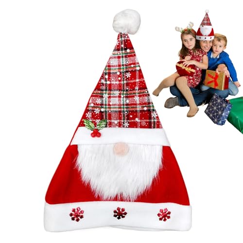 Weihnachtsmütze | Unisex Urlaubsmütze für Erwachsene - Weihnachtsmütze Plüsch Urlaub Vintage Hut für Erwachsene Unisex Neujahr Festliches Zubehör Weihnachtsmütze | Unisex Urlaubsmütze für Erwachsene - Weihnachtsmütze Plüsch Urlaub Vintage Hut für Erwachsene Unisex Neujahr Festliches Zubehör von Voihamy