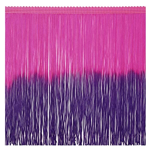 Frange Spitzenbesatz aus Polyester, Bommel, 2 m breit, für Kleidung, Accessoires und Hochzeitskleid, Lateinische Dekoration für die Lampe zum Basteln (4-Rosa/Violett) von VoilaLove