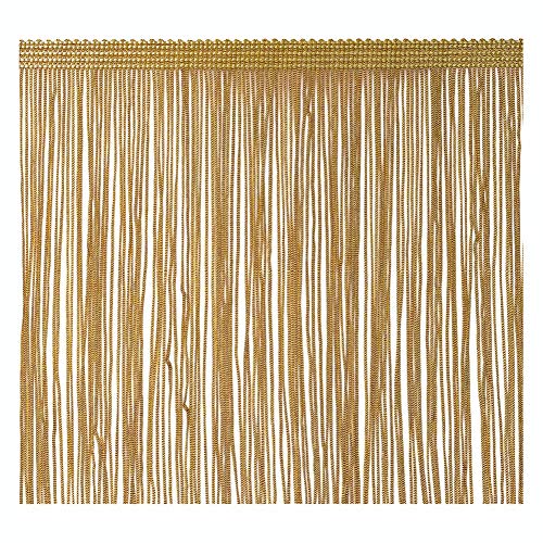 VoilaLove Fringe Trim Quaste 20 cm breit 2 Meter lang für Kleidung Accessoires Latin Hochzeitskleid DIY Dekoration (Gold) von VoilaLove