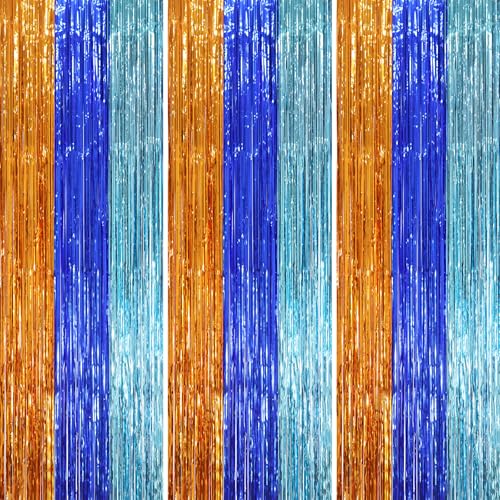 Voircoloria 3 Stück 1 x 2,5 m Blau Orange Folie Fransen Hintergrund Vorhänge Lametta Luftschlangen Party Dekorationen Fransen Hintergrund Tür Schimmer für Geburtstagsfeier Voircoloria 3 Stück 1 x 2,5 m Blau Orange Folie Fransen Hintergrund Vorhänge Lametta Luftschlangen Party Dekorationen Fransen Hintergrund Tür Schimmer für Geburtstagsfeier von Voircoloria