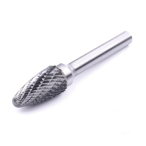 1 STÜCK 1/4 Zoll 6 mm Schaft 12 mm Durchmesser Wolframkarbid-Rotationsfeile Double Cut Rotary Burr 8 mm-32 mm Klingenlänge Rotationswerkzeug(F1225) von Voirrow