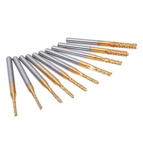 10 stücke 1,3-3,175mm Maisfräser PCB CNC Gravur Bits Werkzeug Schaftfräser Drehgrat Werkzeug for Metall Holzbearbeitung Gravur von Voirrow