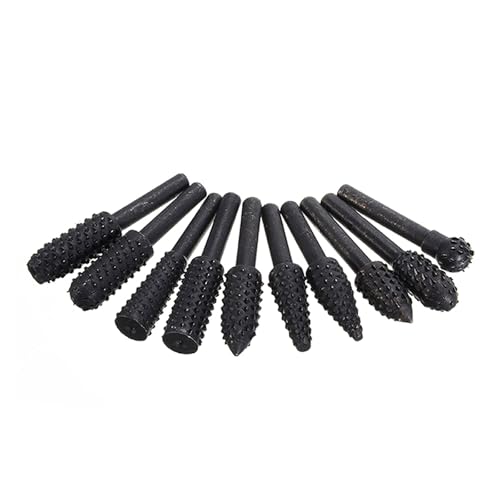 10-teiliges Karbonstahl-Schaft-Frässtift-Set Holzschnitzerei-Raspel-Bohrer-Werkzeug for Entfernen der Oberfläche und Korrosion 10-teiliges Karbonstahl-Schaft-Frässtift-Set Holzschnitzerei-Raspel-Bohrer-Werkzeug for Entfernen der Oberfläche und Korrosion von Voirrow
