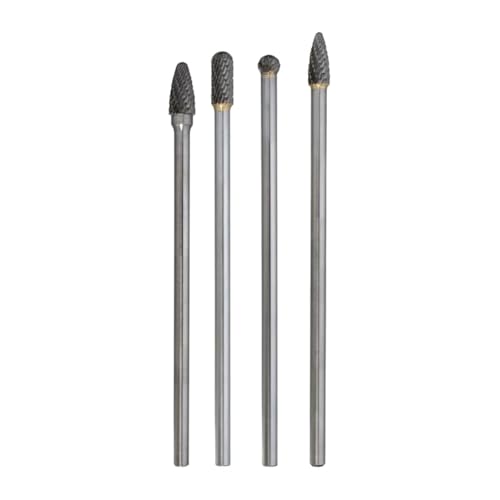 4 Stück 8 mm/10 mm Kopf Frässtifte 6 mm Schaft 6 Zoll 150 mm lange Reichweite Doppelschnitt Hochhartmetallfräser CNC-Gravur-Bit von Voirrow