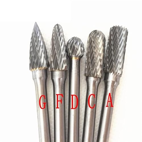 5 teile/los Wolframkarbid Grat 6mm Schaft Drehbohrer Cutter Werkzeug Elektrische Mühle Zubehör for Metall Gravur Schleifen(ACDFG) von Voirrow