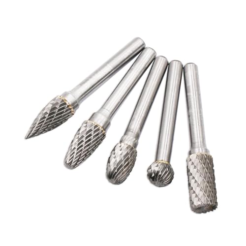 5 teile/los Wolframkarbid Grat 6mm Schaft Drehbohrer Cutter Werkzeug Elektrische Mühle Zubehör for Metall Gravur Schleifen(ADEFG) von Voirrow