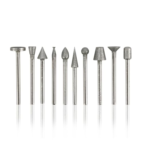 50 stücke 3mm Schaft Diamantbestückte Rotationsfräser Set Diamantschleifen Schnitzgrate for Rotationswerkzeuge(Small Head) von Voirrow