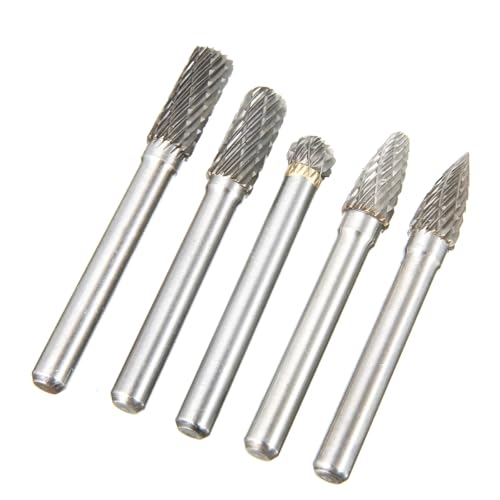 5pcs Wolframcarbid 8mm Rotary Point Grate Electric Grinder 6mm Shank Bits Set for die Endbearbeitung von Metallformen Verarbeitung(ACDFG) von Voirrow