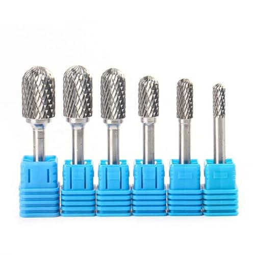 6 teile/satz CX Typ Kopf Wolframkarbid Drehfeile Werkzeug Punkt Gratschleifer Schleifwerkzeuge Bohrer Fräsen Carving Bit Werkzeuge(Single slot) von Voirrow