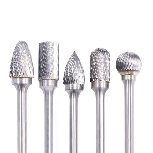 6mm Schaft Wolframkarbid Grate Carving Bit Doppelschneider for Rotary Burring Set File Grinder Metall Bit CNC-Gravur(6x6mm ADEFG) von Voirrow