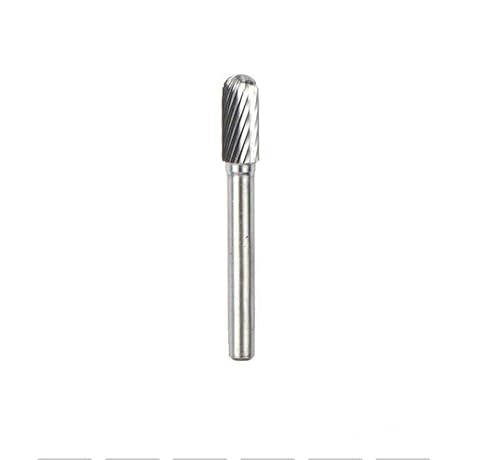 Ball Nose Zylinder 6 mm 1/4 "Schaft Style C Formschnitzwerkzeuge Single Cut Wolframcarbid Drehfeile Gratfräser Metall(Single Burr 6x14mm) von Voirrow