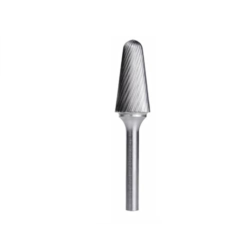 Drehfeilen mit Einzelschnitt for Metall, 6 mm Schaft, L-Typ, Wolframkarbid-Fräser, Holzbearbeitungs-Schnitzwerkzeug, Drehgrate(25.4x9.6mm) von Voirrow