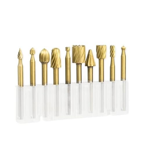 Fräser-Fräser, 3-mm-Schaft, titanbeschichtete Frässtifte for Holzschnitzwerkzeuge(Titanium Coated) von Voirrow