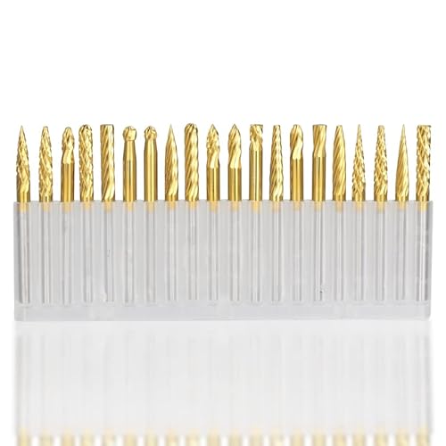 Rotationsfeile for Metall und Holz 3 x 3 mm Wolframkarbid-Rotationsgrate Holzbearbeitungswerkzeuge Titanbeschichtete Minifeile(20pcs Set) von Voirrow
