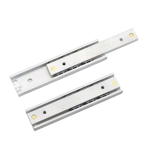 Voirrow 1 Paar Schubladenführungskugelführung Zwei Abschnitte 16 mm breite Stahlfaltschublade Stahlkugelführungsschiene Möbelbeschläge(16mmx250mm-9.9inch) von Voirrow