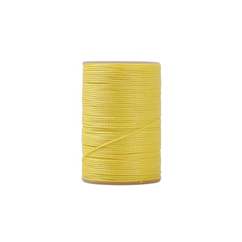 0,55 mm x 60 m runde, gewachste Schnur, gelb, Nähgarn, Polyester, gewachste Schnur zum Basteln, Nähen von Vokenforu