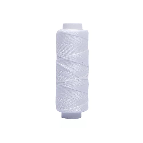 0,8 mm x 30 m flache gewachste Schnur, 4 Rollen, weißes Nähgarn, Polyester, gewachste Schnur zum Basteln, Nähen von Vokenforu