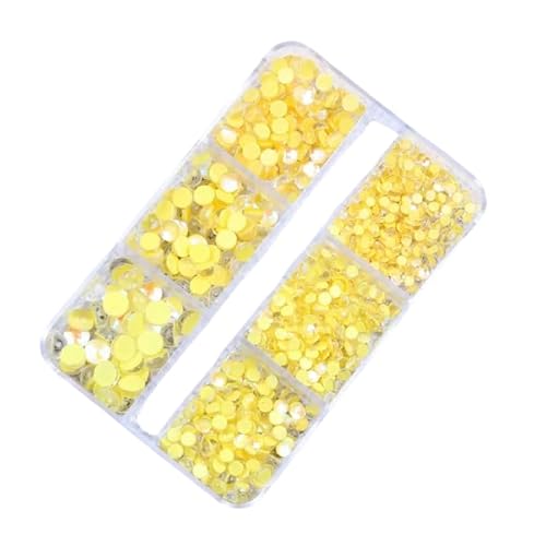 1 Box gemischte Größen flache Rückseite Glas Strass gelb flache Rückseite runde Edelsteine für Nagelkunst, Glitzer DIY, 1,9–4,8 mm 1 Box gemischte Größen flache Rückseite Glas Strass gelb flache Rückseite runde Edelsteine für Nagelkunst, Glitzer DIY, 1,9–4,8 mm von Vokenforu