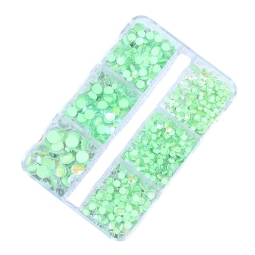 1 Box mit flacher Rückseite, Glasstrass, grüne flache Rückseite, runde Edelsteine für Nagelkunst, Glitzer, DIY, 1,9–4,8 mm 1 Box mit flacher Rückseite, Glasstrass, grüne flache Rückseite, runde Edelsteine für Nagelkunst, Glitzer, DIY, 1,9–4,8 mm von Vokenforu