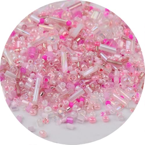1 Flasche, gemischte Glasperlen, lose Abstandshalter für Armbänder, Basteln, Schlüsselanhänger, ca. 1200 Stück, Rosa, 15 ml 1 Flasche, gemischte Glasperlen, lose Abstandshalter für Armbänder, Basteln, Schlüsselanhänger, ca. 1200 Stück, Rosa, 15 ml von Vokenforu