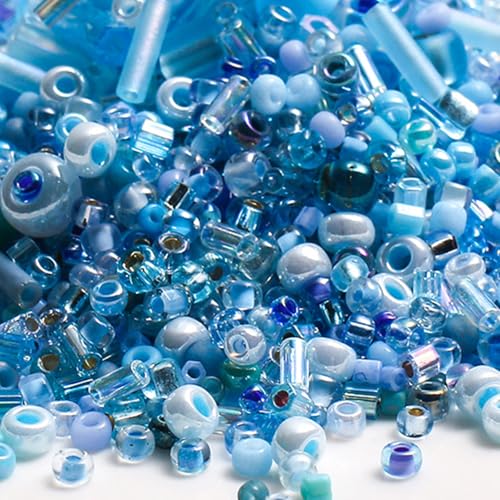 1 Packung 10 g gemischte Glasperlen, Mini-Abstandshalter aus Glas für Armbänder, Basteln, Schlüsselanhänger, ca. 500 Stück, Hellblau 1 Packung 10 g gemischte Glasperlen, Mini-Abstandshalter aus Glas für Armbänder, Basteln, Schlüsselanhänger, ca. 500 Stück, Hellblau von Vokenforu