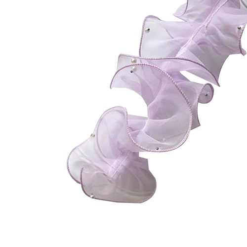 11 cm x 2 m gerüschter Spitzenbesatz mit Perlen, plissiertes Organzaband, Organza-Spitzenband für Blumensträuße, Geschenkverpackungen, Lila 11 cm x 2 m gerüschter Spitzenbesatz mit Perlen, plissiertes Organzaband, Organza-Spitzenband für Blumensträuße, Geschenkverpackungen, Lila von Vokenforu