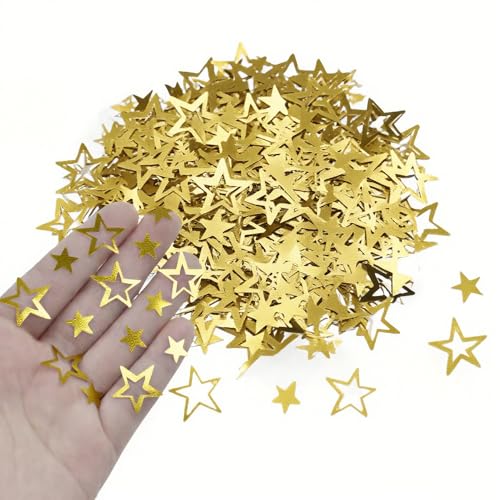 15 g goldenes Stern-Konfetti, Kunststoff-Konfetti, Metallic-Folie, Sternenkonfetti für Party, Tisch, Streuung, Party, Festival, Zubehör 15 g goldenes Stern-Konfetti, Kunststoff-Konfetti, Metallic-Folie, Sternenkonfetti für Party, Tisch, Streuung, Party, Festival, Zubehör von Vokenforu